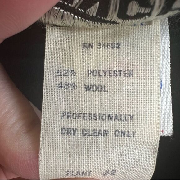 Vintage Givenchy Sport Pants Wool Blend Black Pull On Sz 12 - Picture 8 of 12